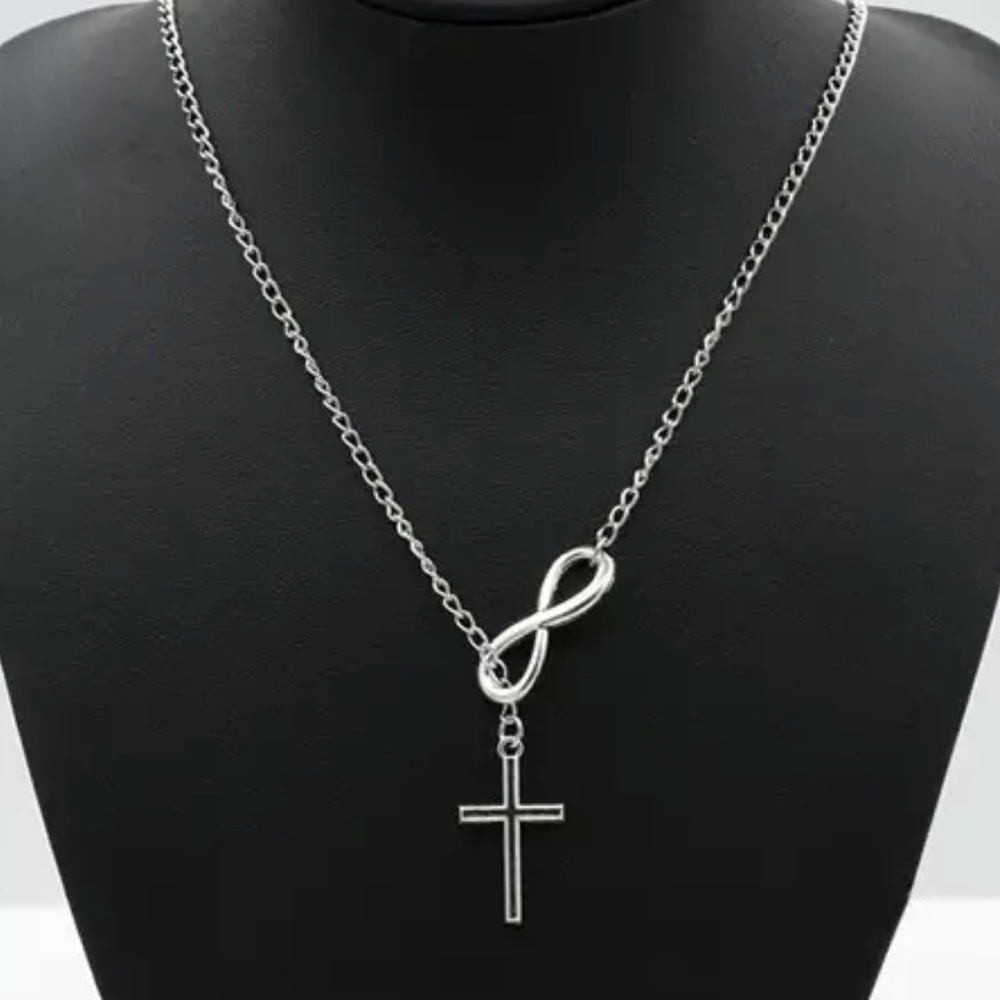 Silver Infinity Cross Necklace